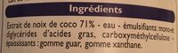 Lait de coco - Ingrédients - fr