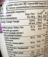 Haagen-Dazs Blueberries & Cream - Tableau nutritionnel - fr