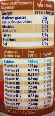 Viva chocolat  25cl - Tableau nutritionnel - fr